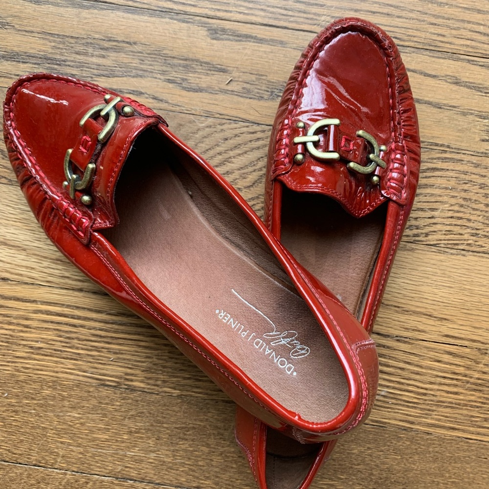 Donald J. Pliner Diona Red Patent Loafers - Picture 3 of 7